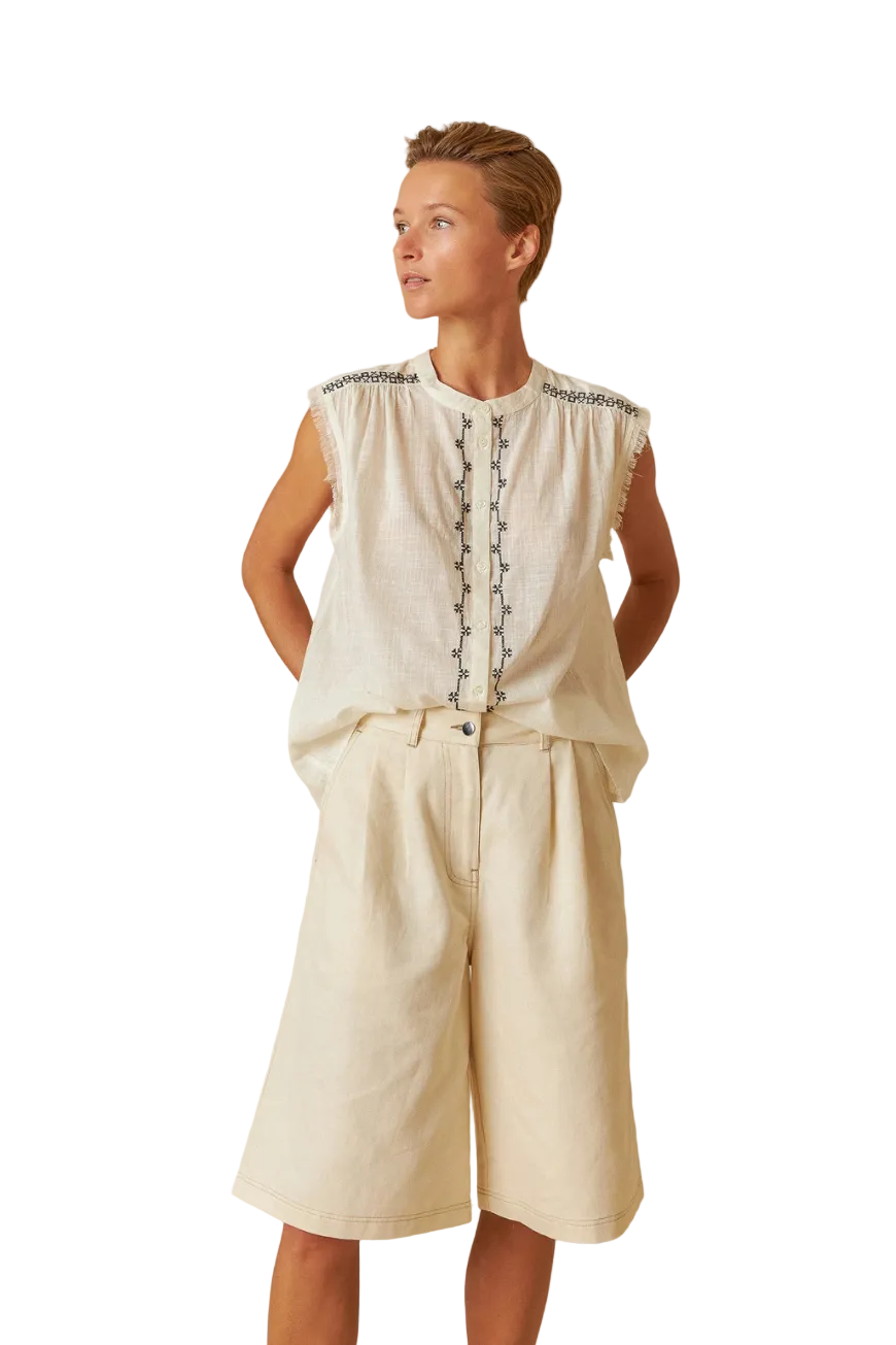 Indi & Cold Lore 100% Organic Cotton Woven Shirt - Crudo