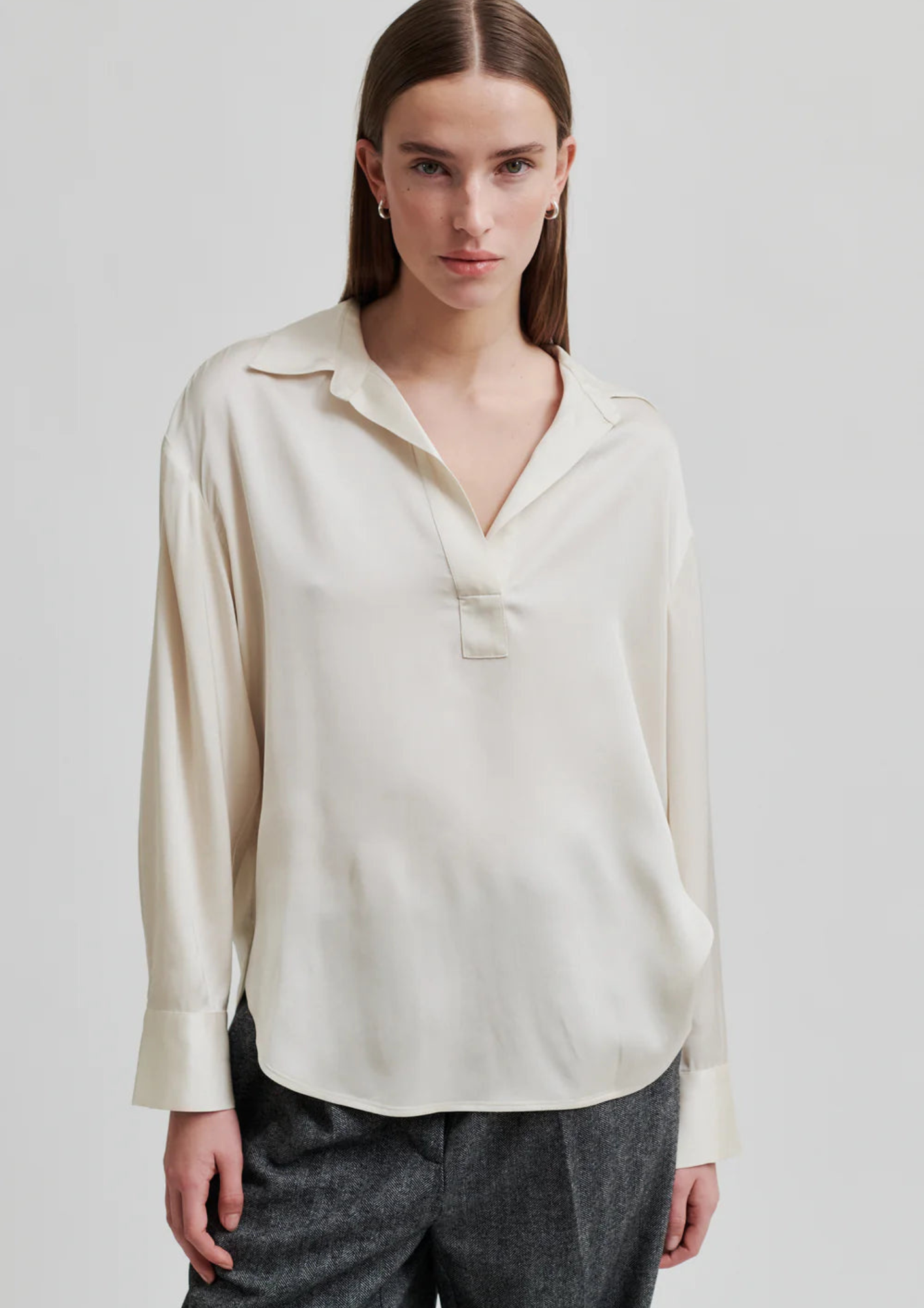 Second Female Bardi V neck Blouse - Brazilian Sand