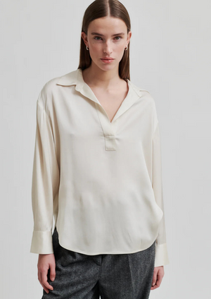 Second Female Bardi V neck Blouse - Brazilian Sand