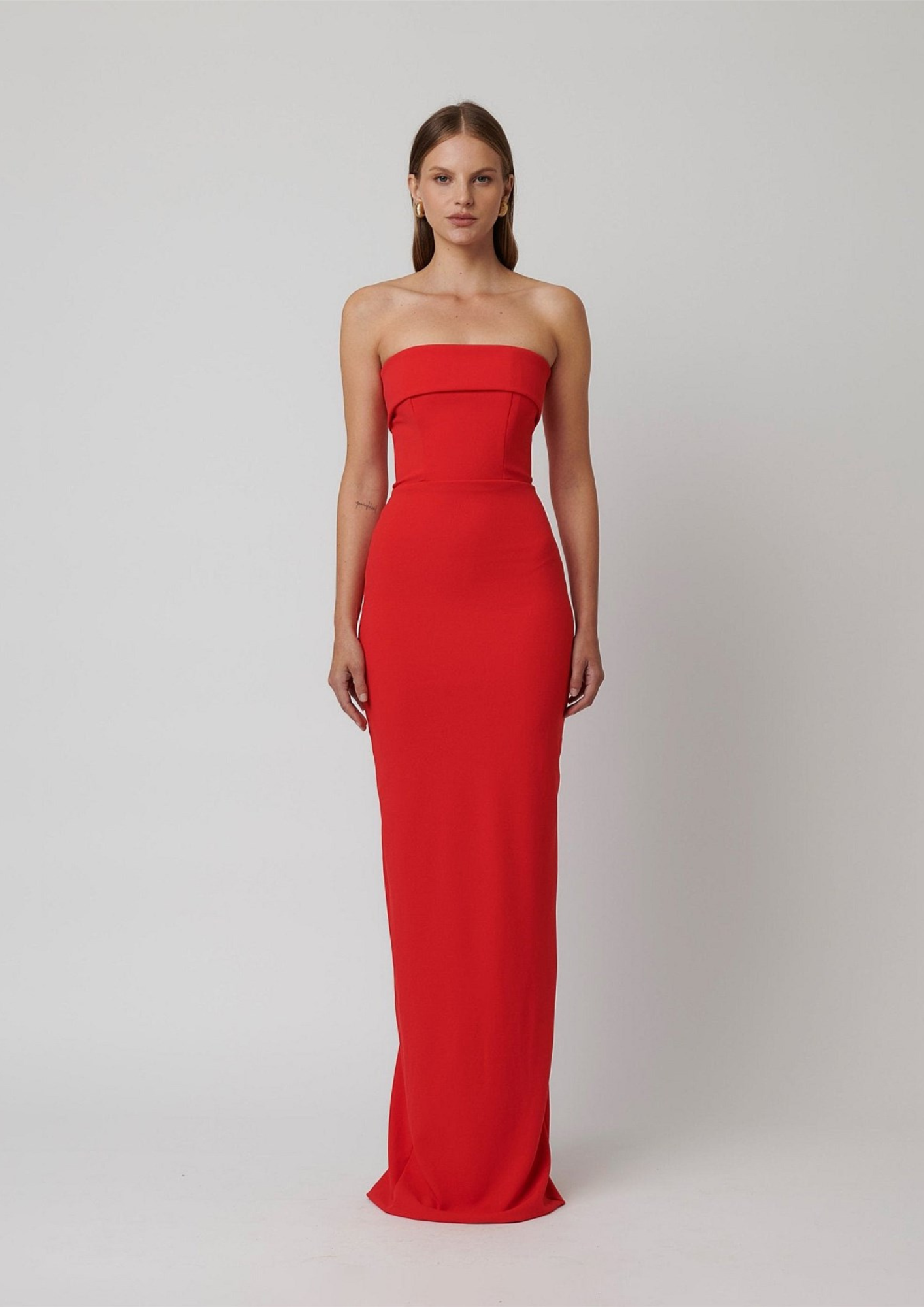 Effie Kats Monroe strapless crepe floor length dress