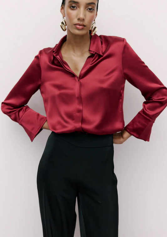 Kianna Silky Burgundy Shirt