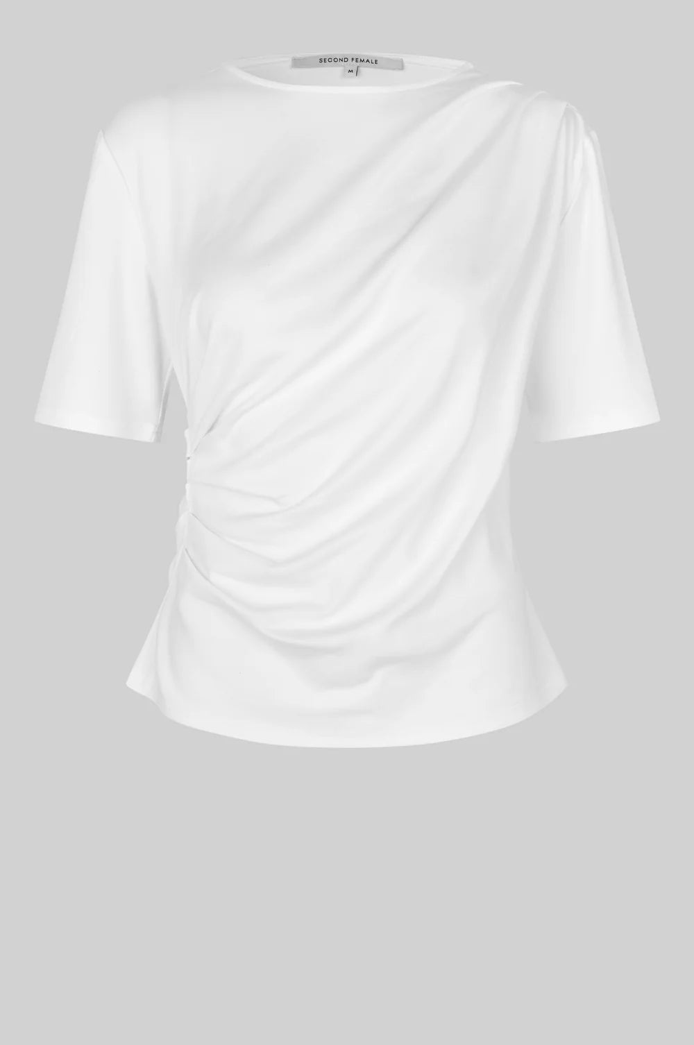 Second Female Ulina ruched Drape Tee White