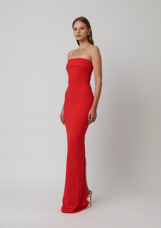 Effie Kats Monroe strapless crepe floor length dress