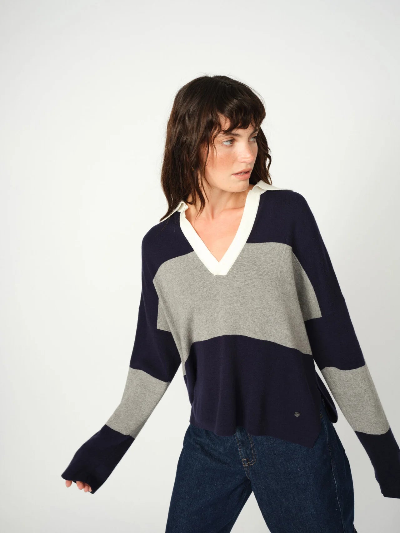 Mos Mosh Wylie Tani Stripe Knit - Maritime Blue