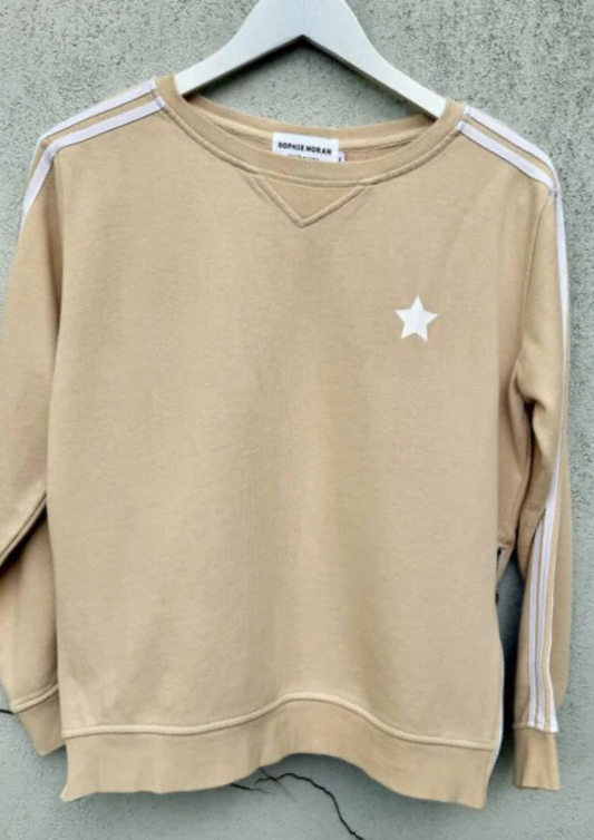 Sophie Moran Arm Stripe Sweatshirt - Beige/White