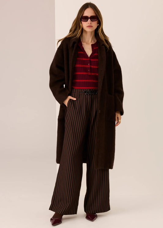POL Mirren Long Coat - Cola