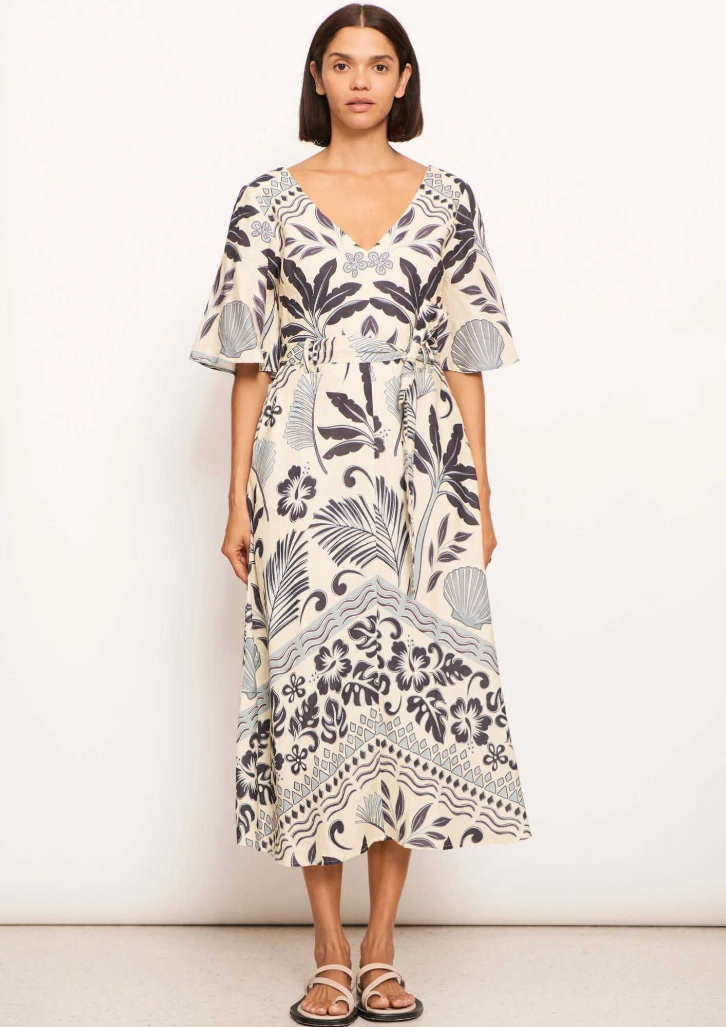 POL - Paradise Palm Print Dress