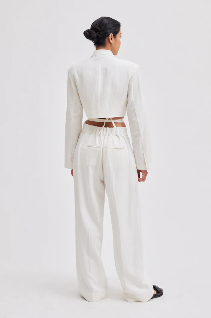 Second Female - Lino Cropped Blazer Antique White
