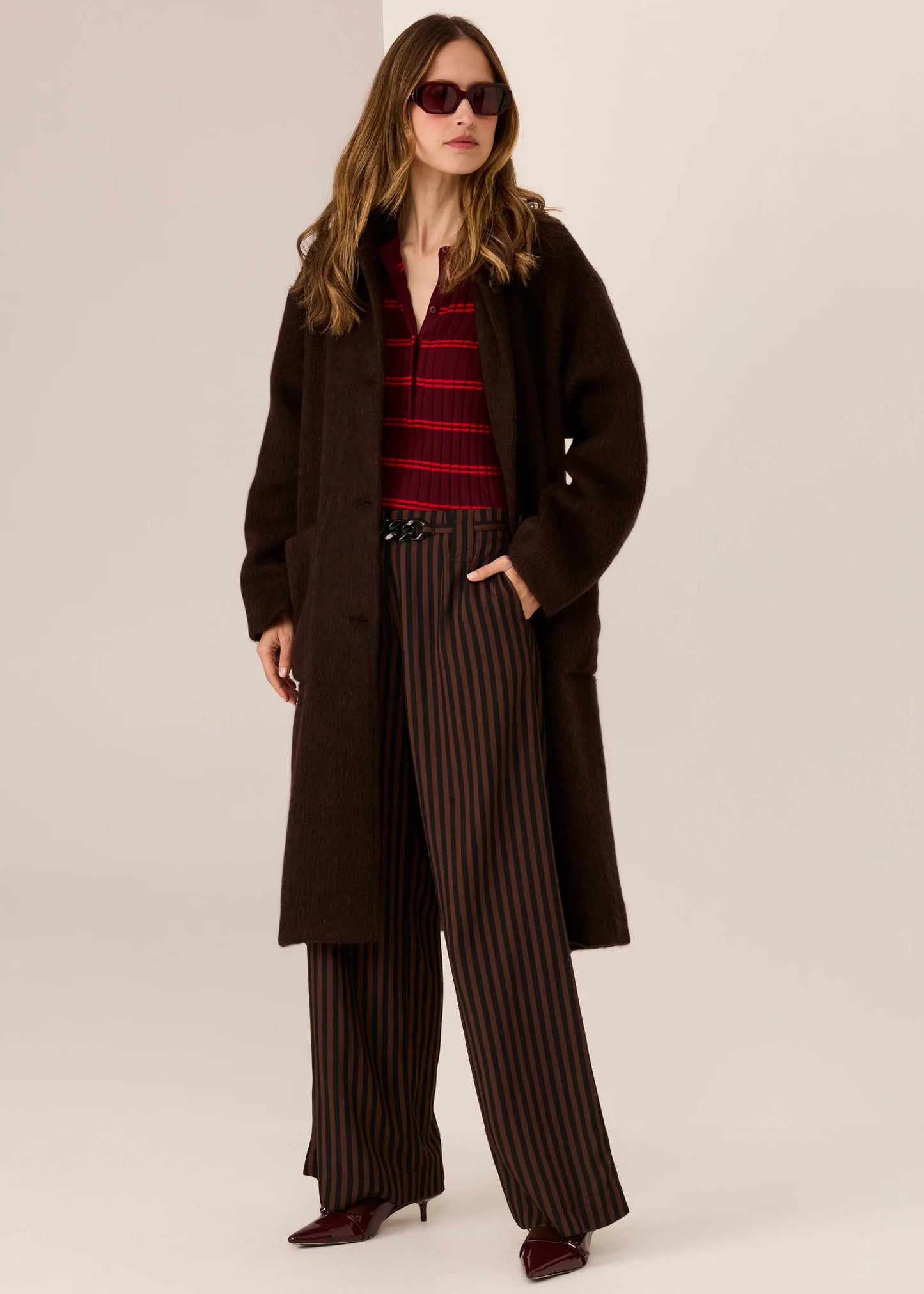 POL Mirren Long Coat - Cola