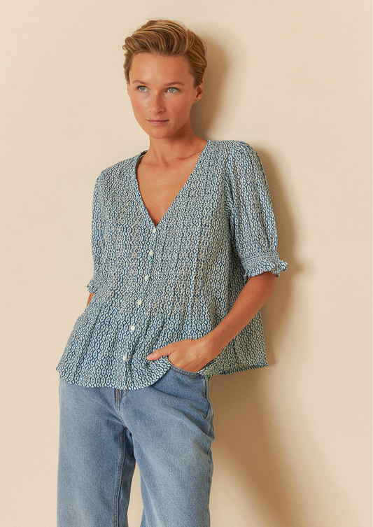 Indi & Cold Indigo Cotton Woven Shirt