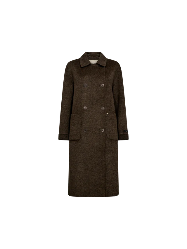 Mos Mosh - Lucca Barkley Wool Coat - Slate Black