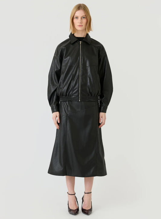 Esmaee Clea Vegan Leather Jacket - Black