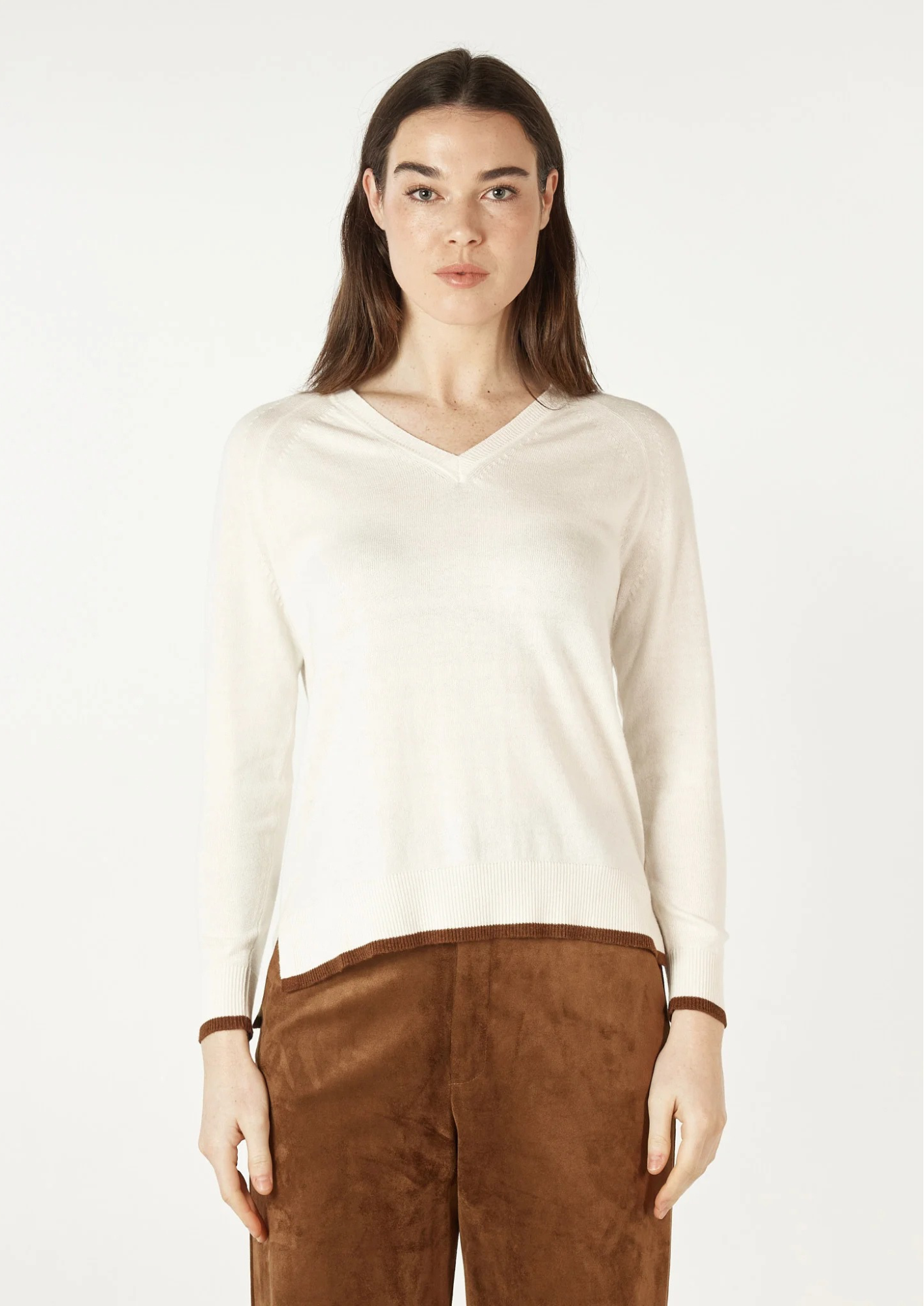 Zaket & Plover - ZP7157 White V Neck