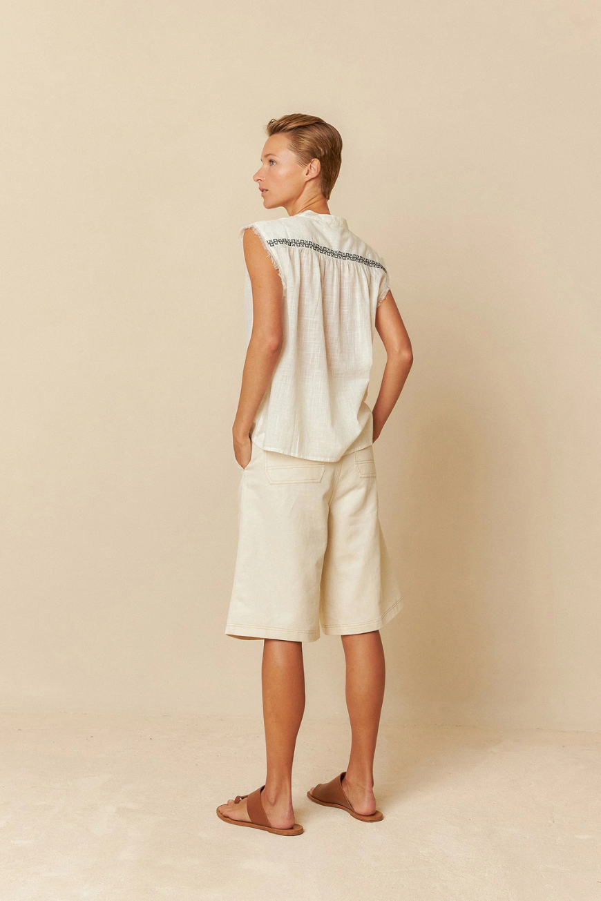 Indi & Cold Lore 100% Organic Cotton Woven Shirt - Crudo