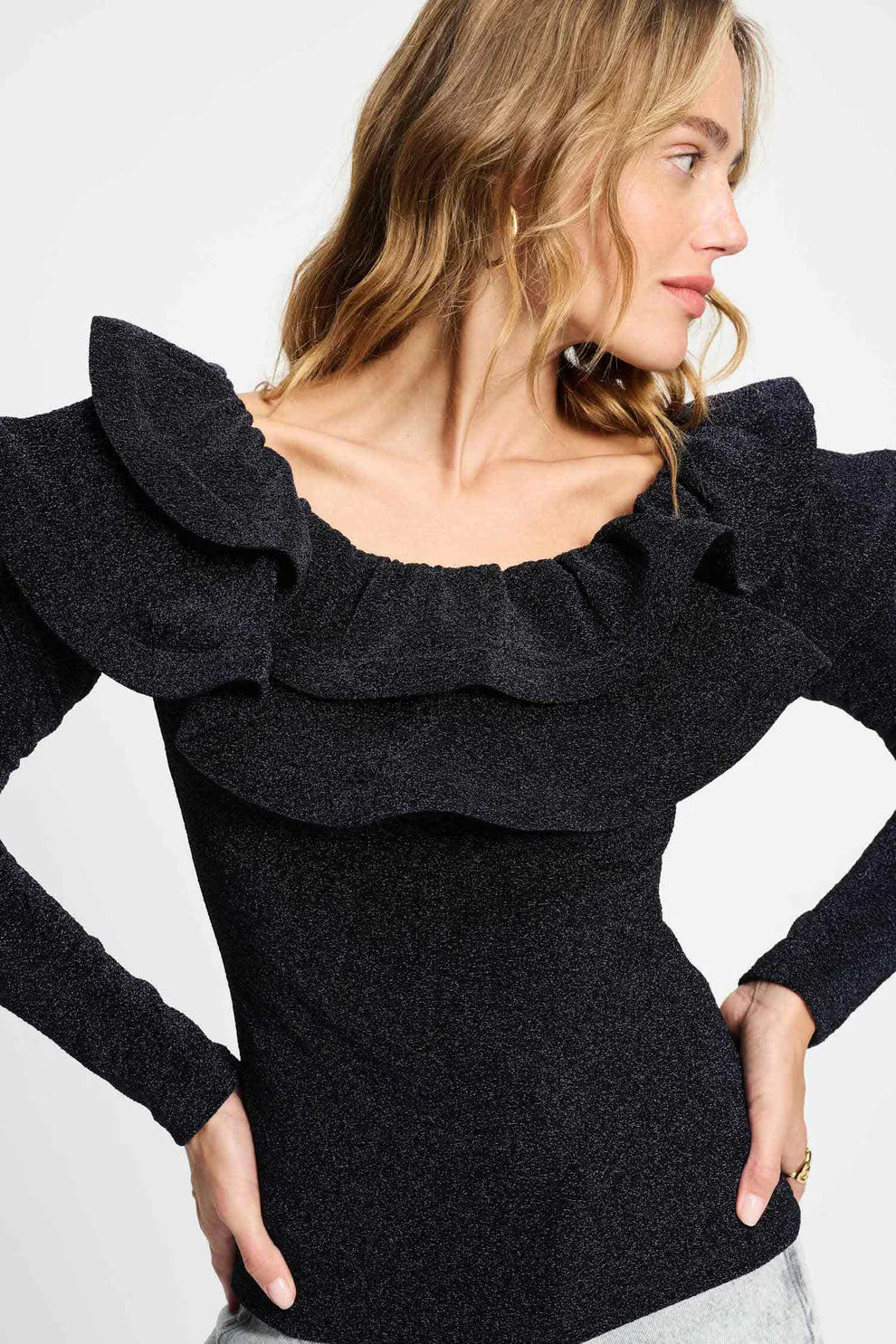 POM Amsterdam - Glitter Noir Top - SP9374