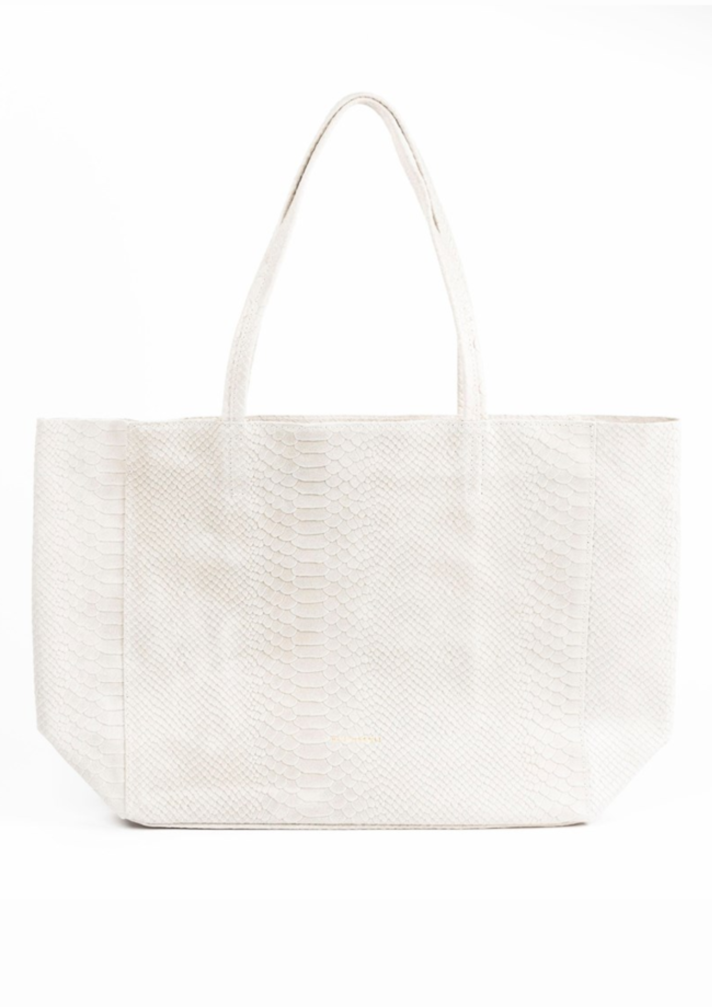 Maison Fanli - Cream Snake Rectangular Tote with zip