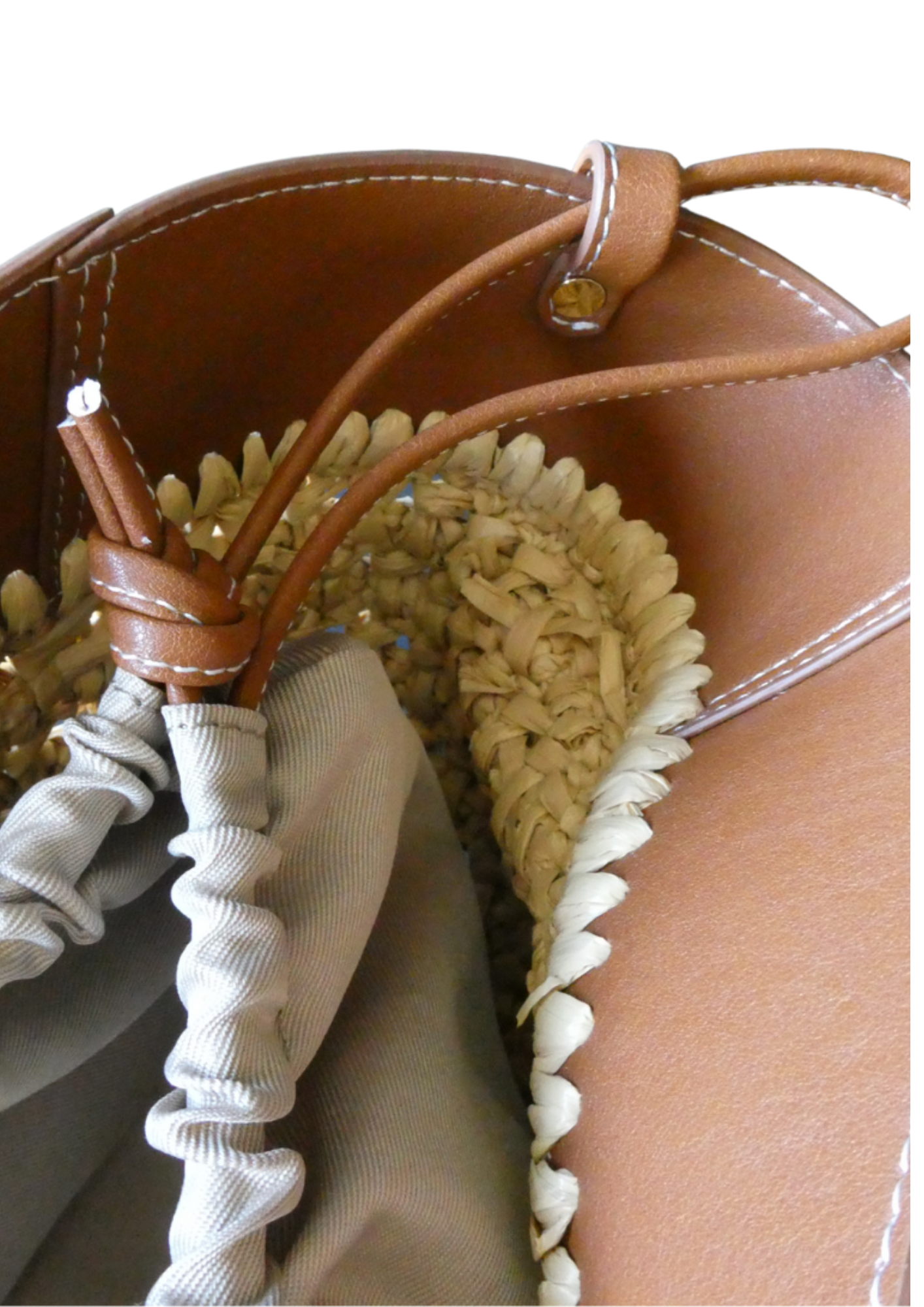 L’ora d’oro JENNY Raffia & Tan Tote Bag