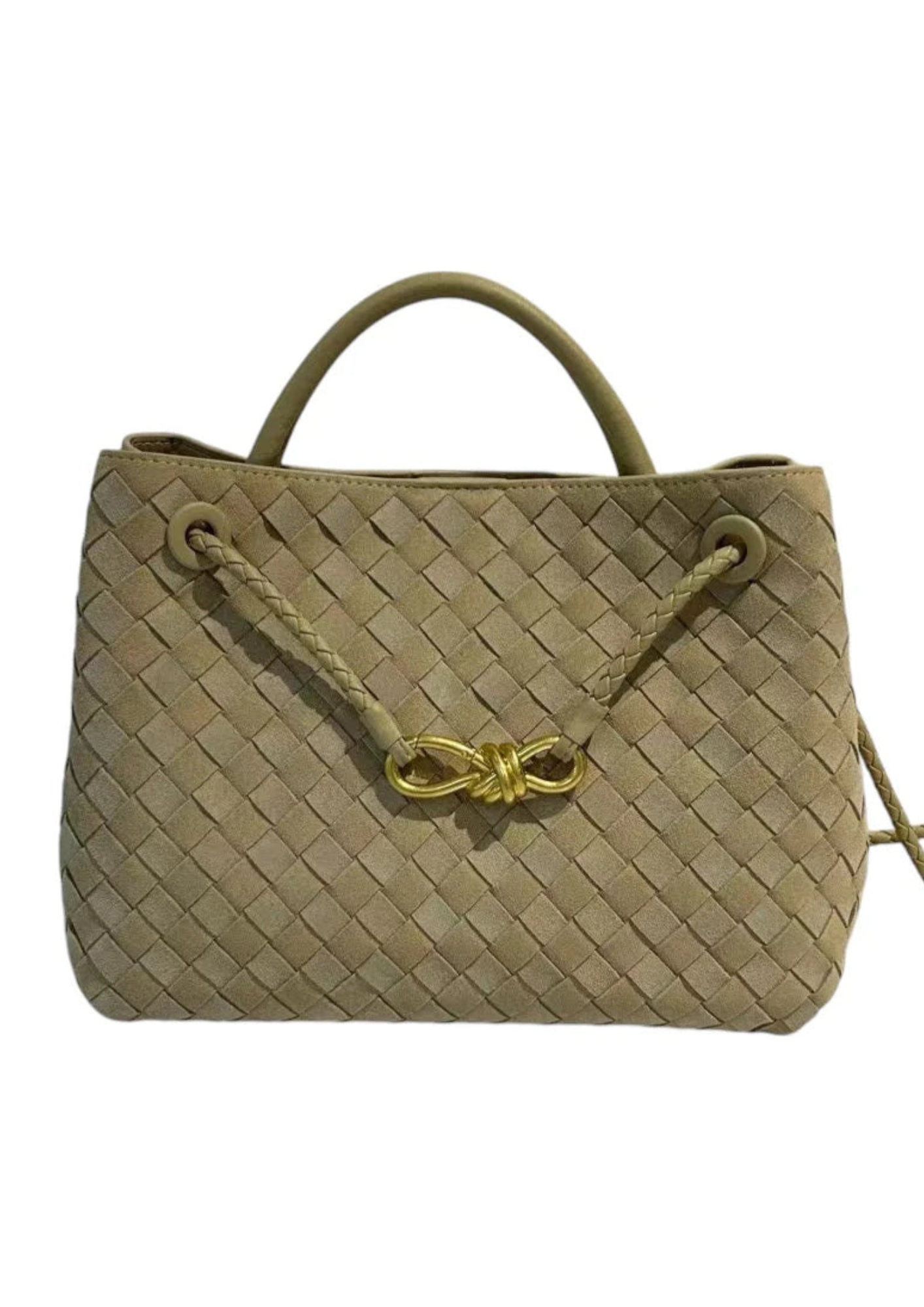 L’ORA D’ORO PL Woven Nubuck Bag (small) Latte
