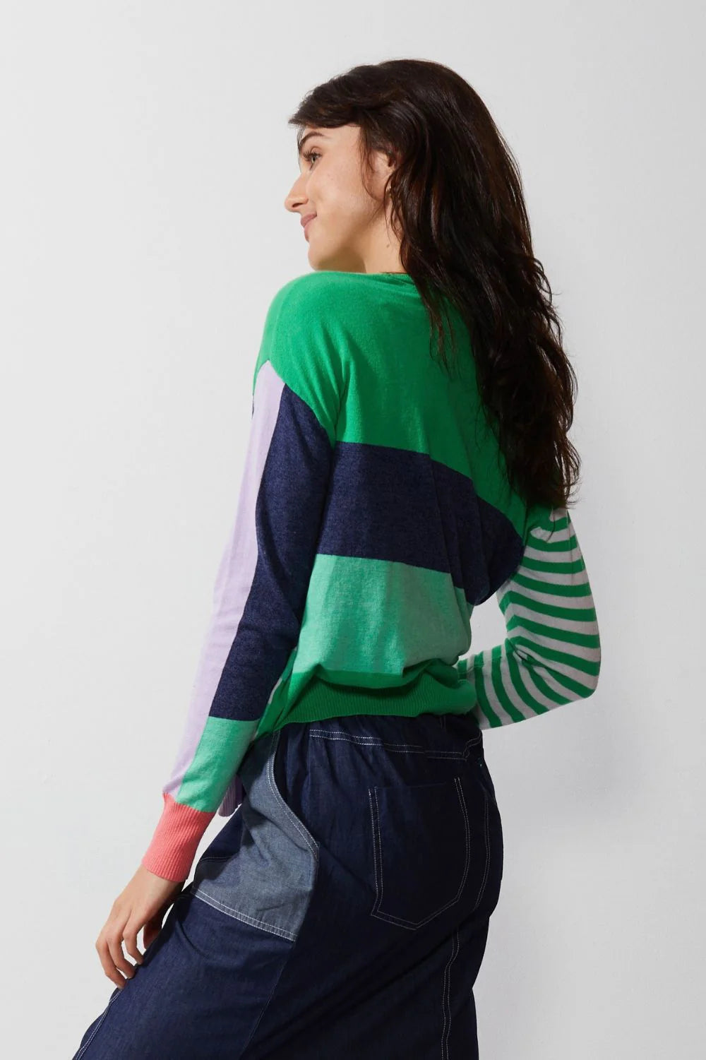 Zaket & Plover Diagonal Stripe Jumper - Frog ZP6615