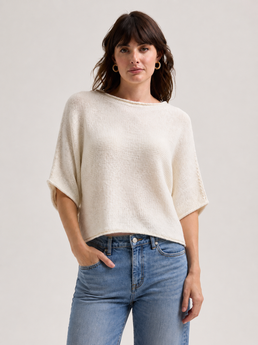Textured Linen Jumper White