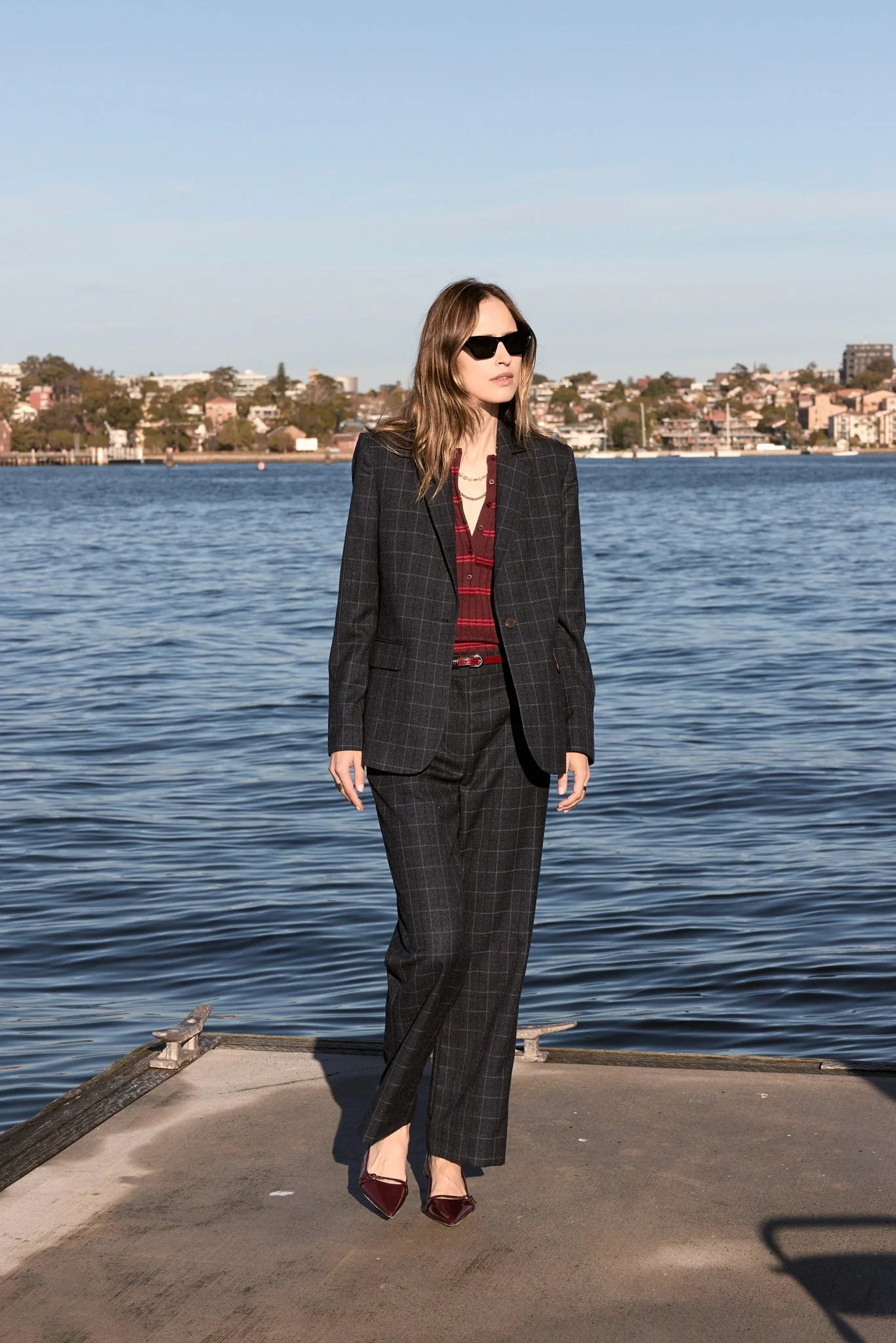 POL - Davis Suit Jacket - Ink Check