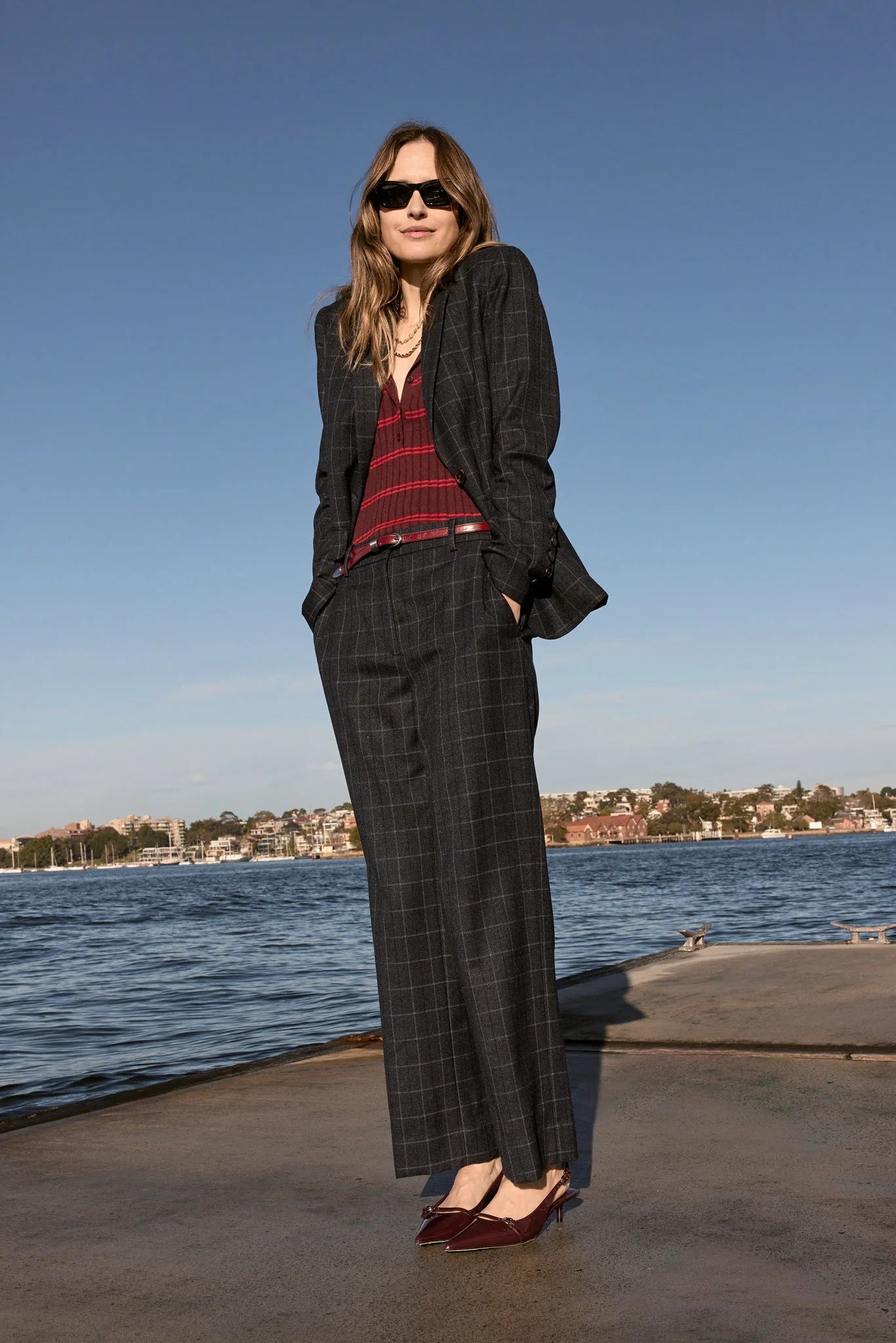 POL - Davis Suit Jacket - Ink Check