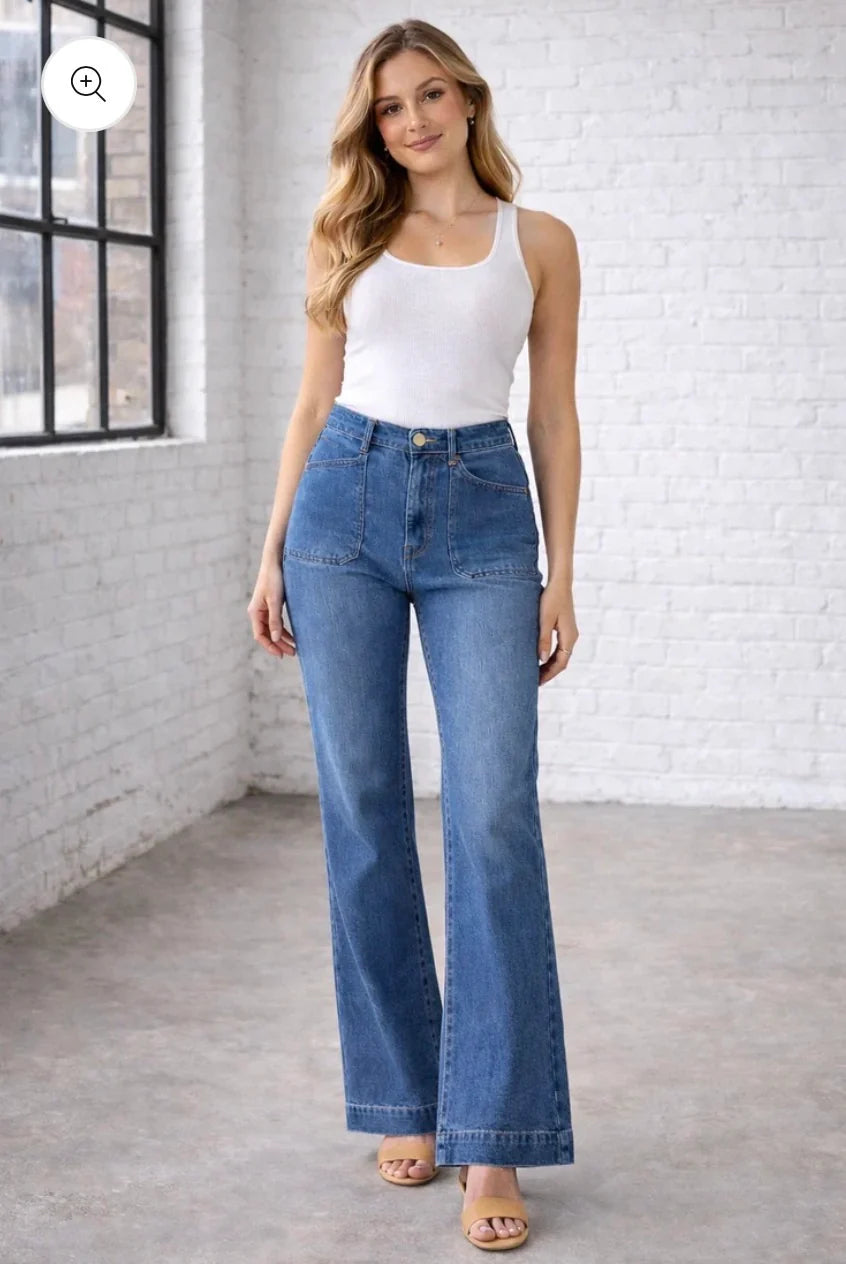 Saint ROSE JAYNE Wide Leg Mid Blue