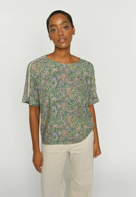 Mos Mosh Palma Flowish Orchid Blouse Green