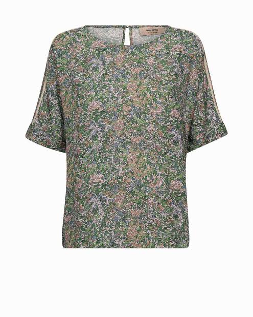 Mos Mosh Palma Flowish Orchid Blouse Green