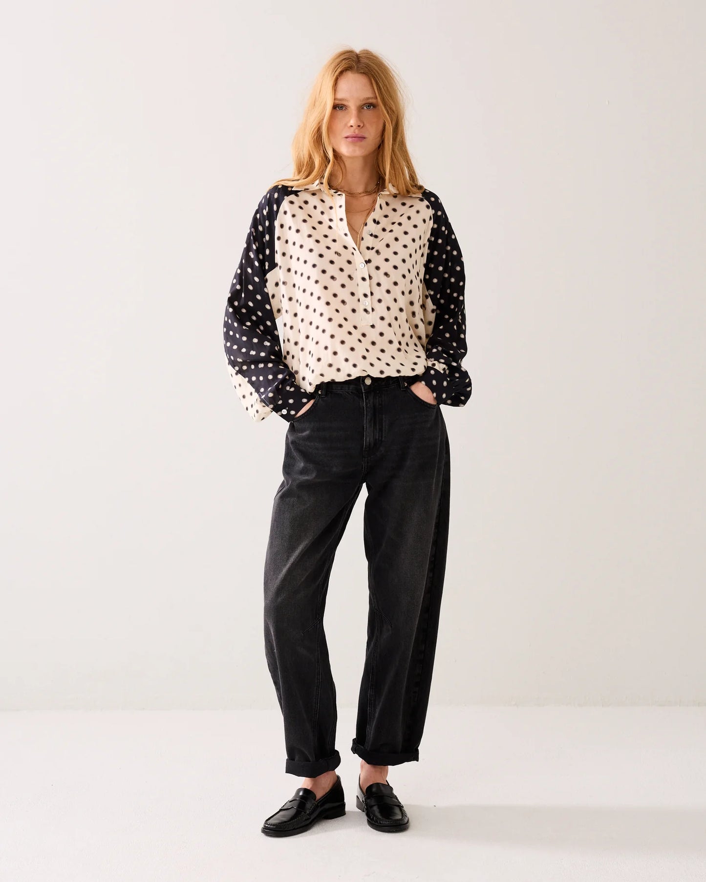 Summum Top Blury Dots Ivory
