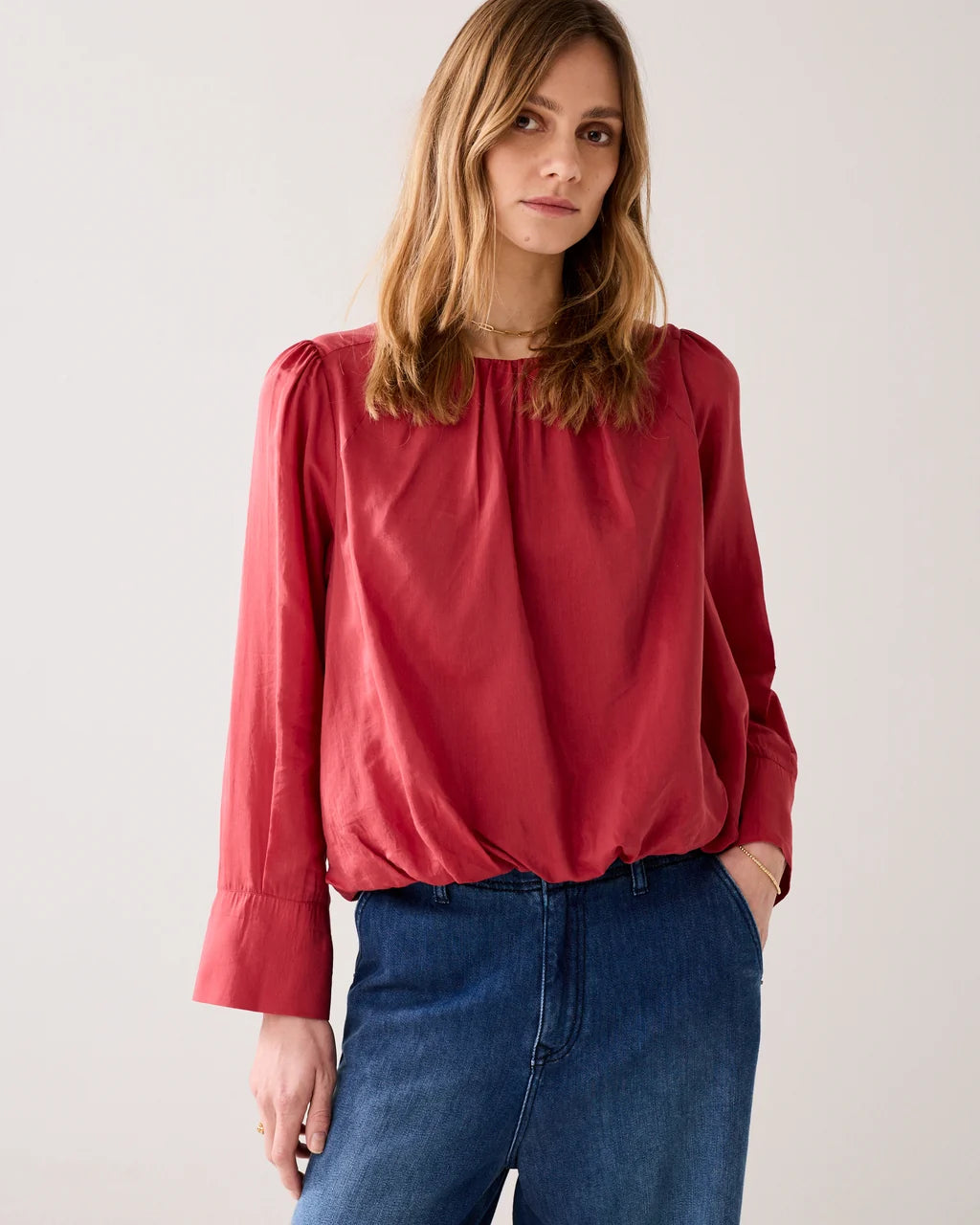 Summum Tie Dye Georgette Top Red