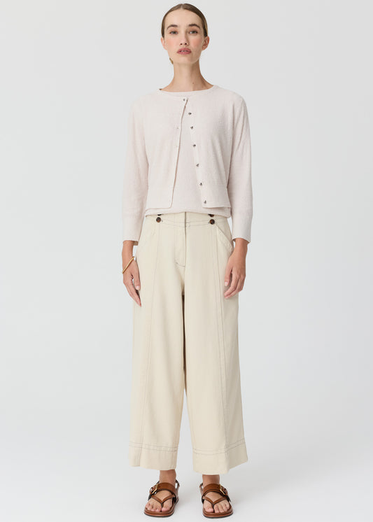 Pol Haven Cardigan Lurex Back Pebble
