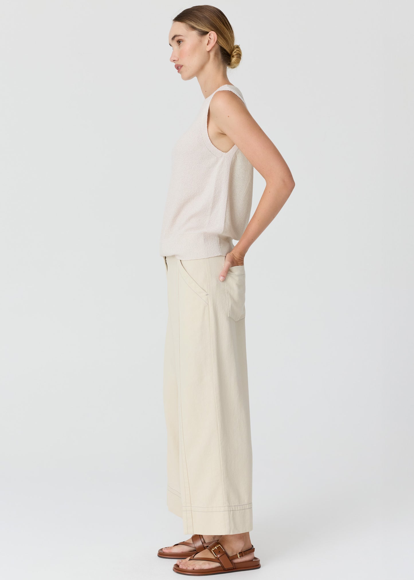 Pol Haven Tank Lurex Back pebble