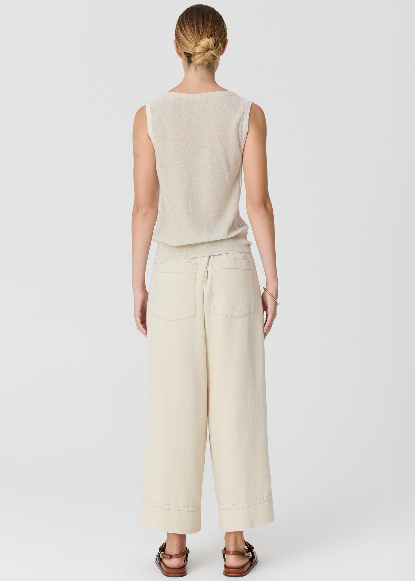 Pol Haven Tank Lurex Back pebble