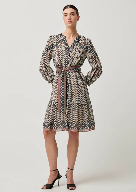 Once Was - Bailey Crinkle Cotton Silk Dress - BROMEGRASS