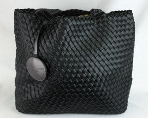 Ilse Jacobsen - Woven Tote Bag in Black/Gunmetal
