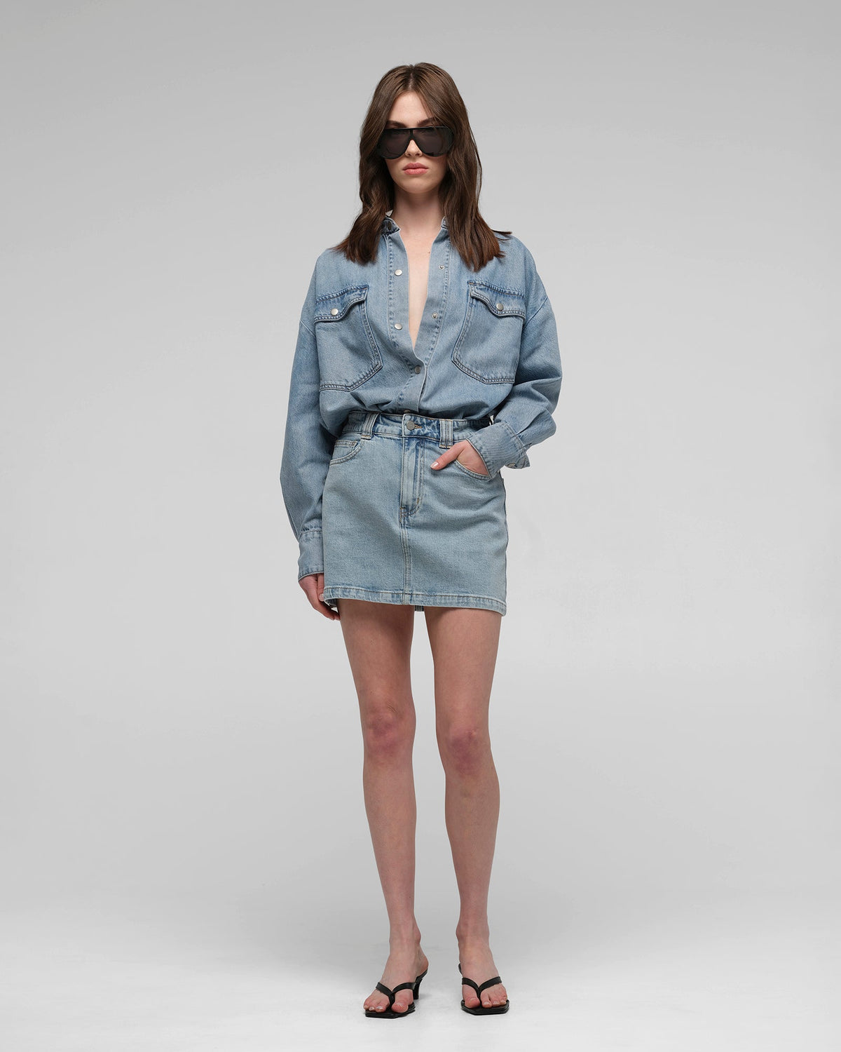 Jacandmooki Alessandra Skirt Faded Indigo