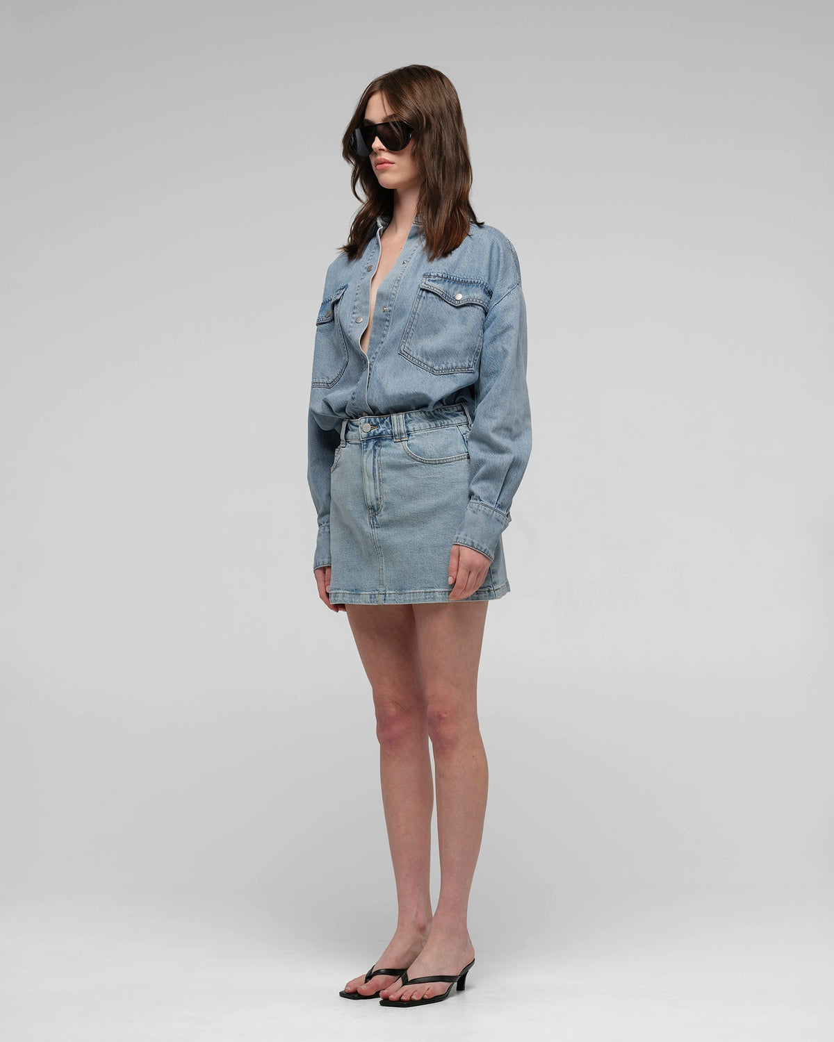 Jacandmooki Alessandra Skirt Faded Indigo