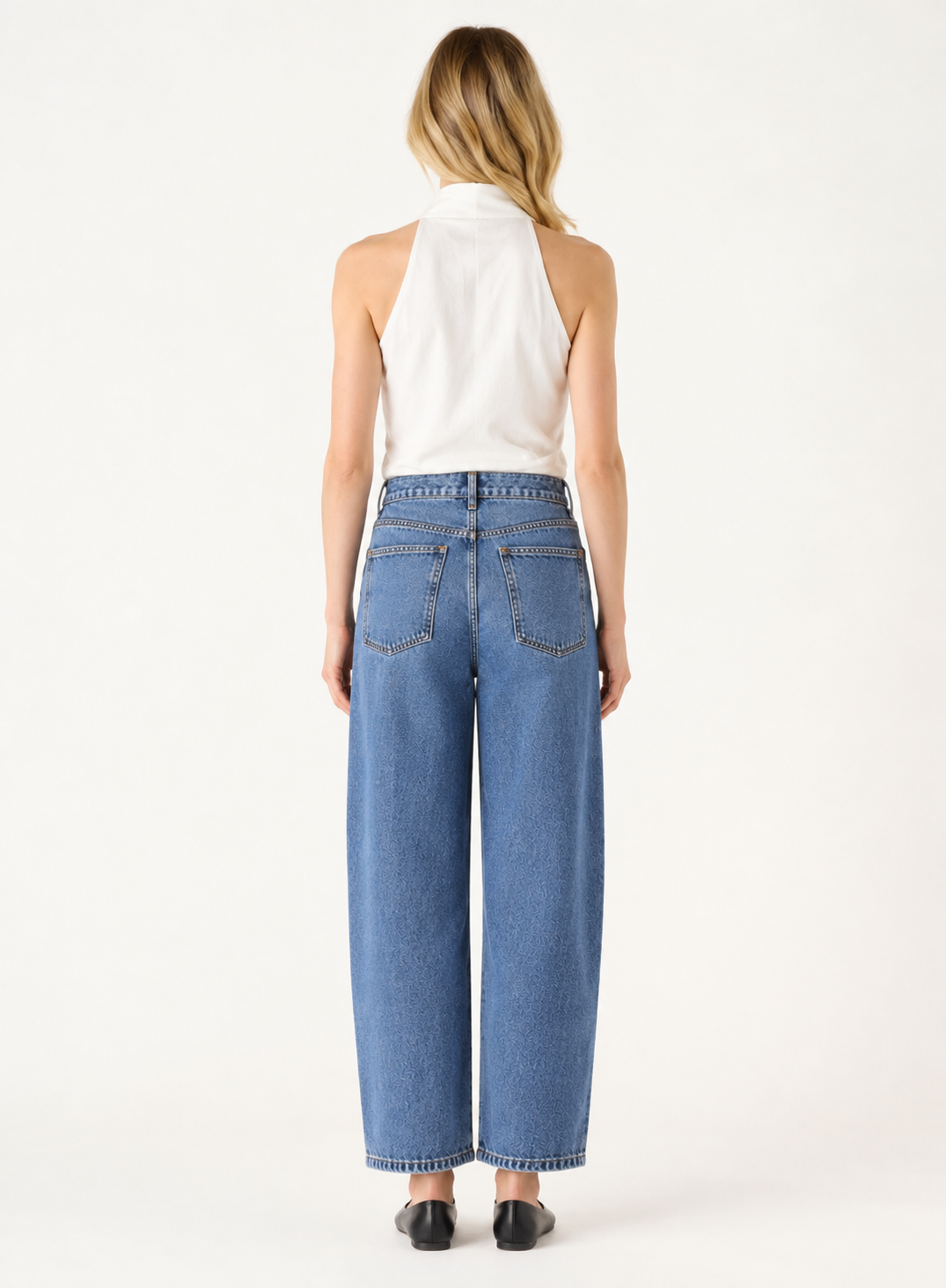 Esmaée Mayfair Barrel Jeans Blue Denim — back