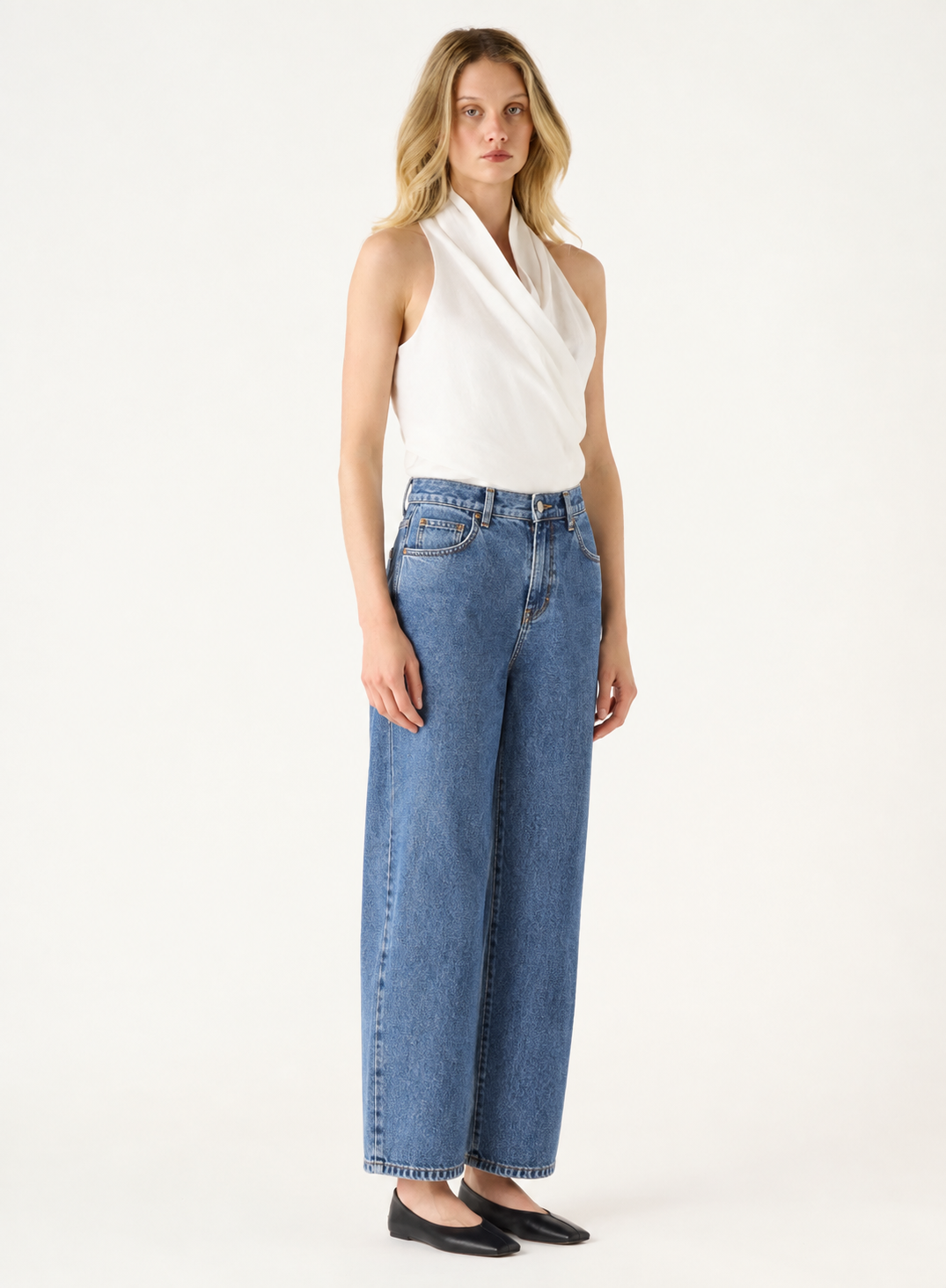 Esmaée Mayfair Barrel Jeans Blue Denim — side