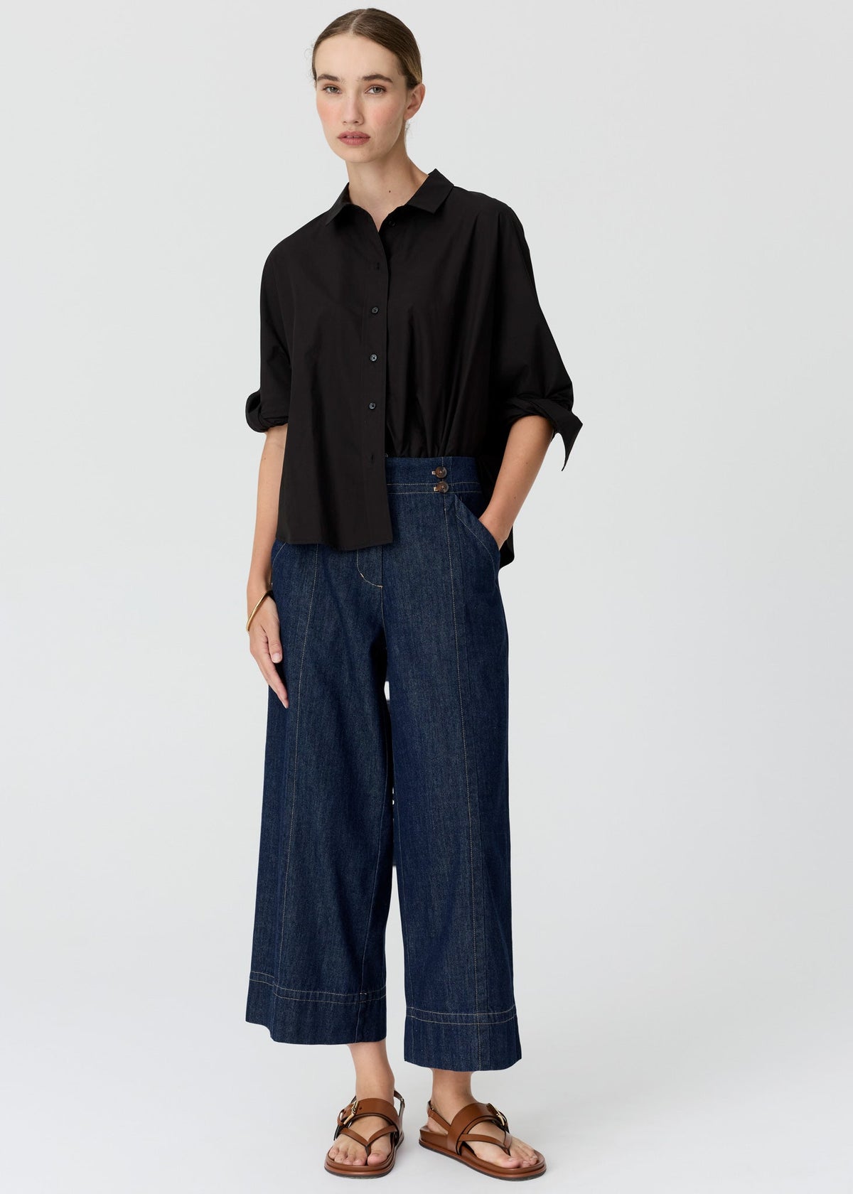 POL Elina Two Way Shirt Black view 2