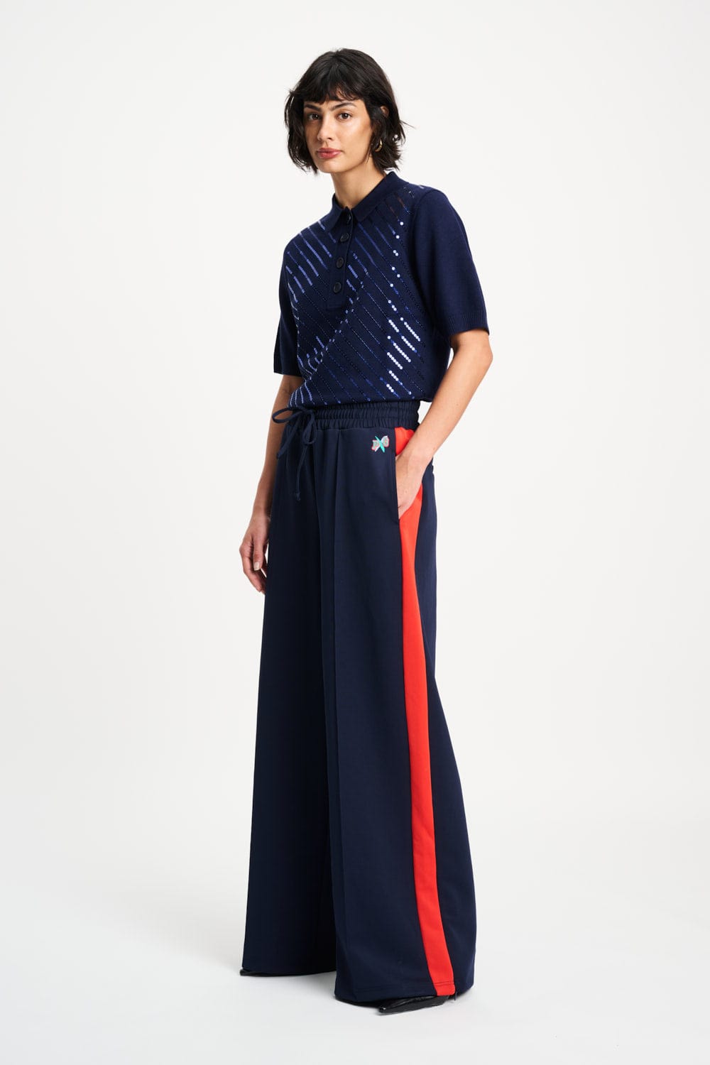 Stripe Trackpants | Night Blue