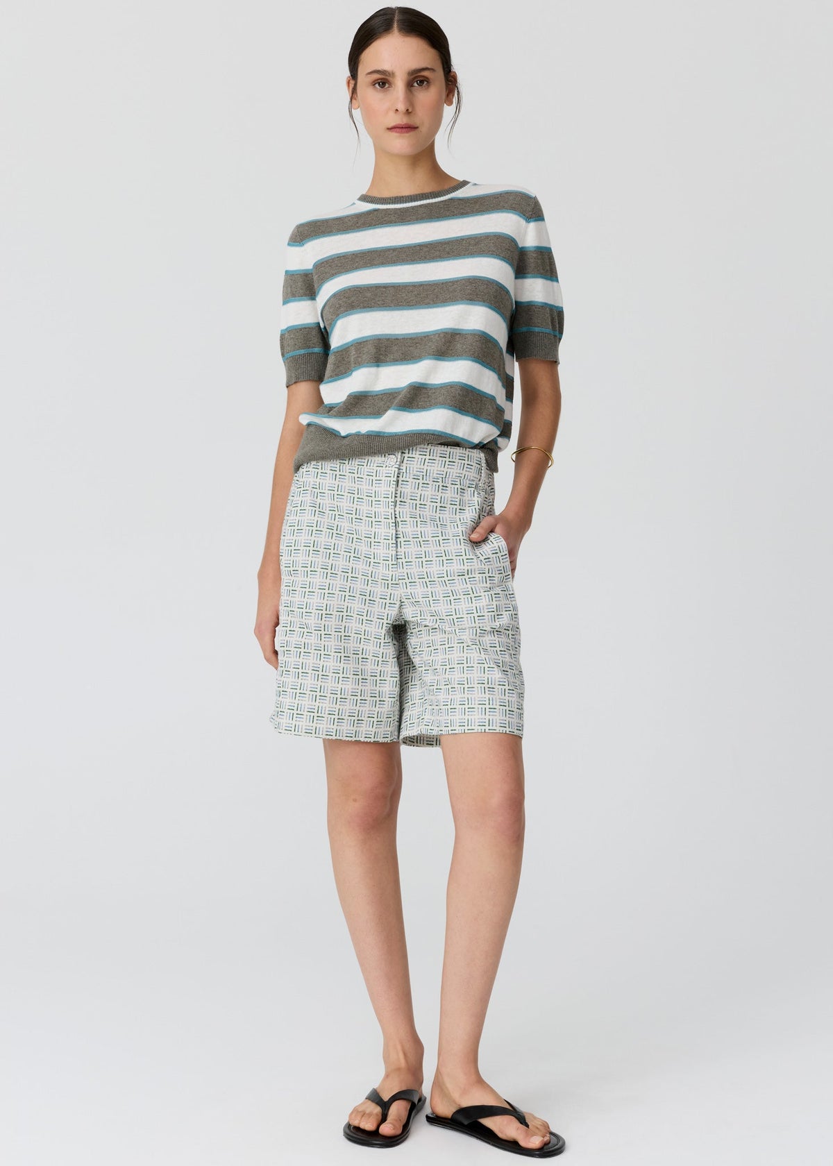 POL Darcey Stripe Knit Tee front view