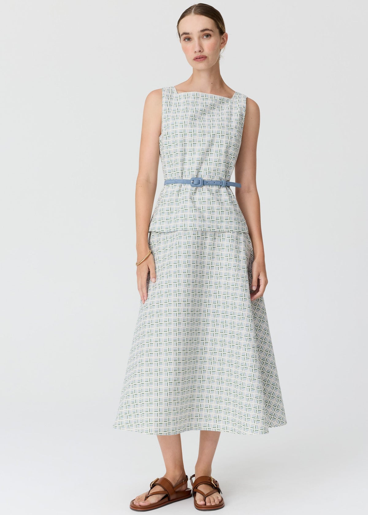 POL Parterre Belt Dress Parterre Jacquard front view