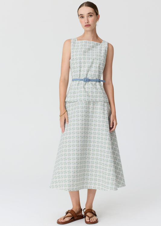 POL Parterre Belt Dress Parterre Jacquard front view