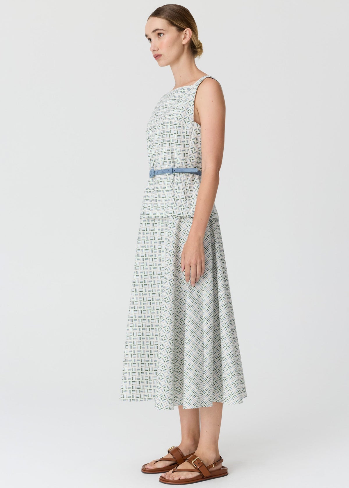 POL Parterre Belt Dress Parterre Jacquard side view