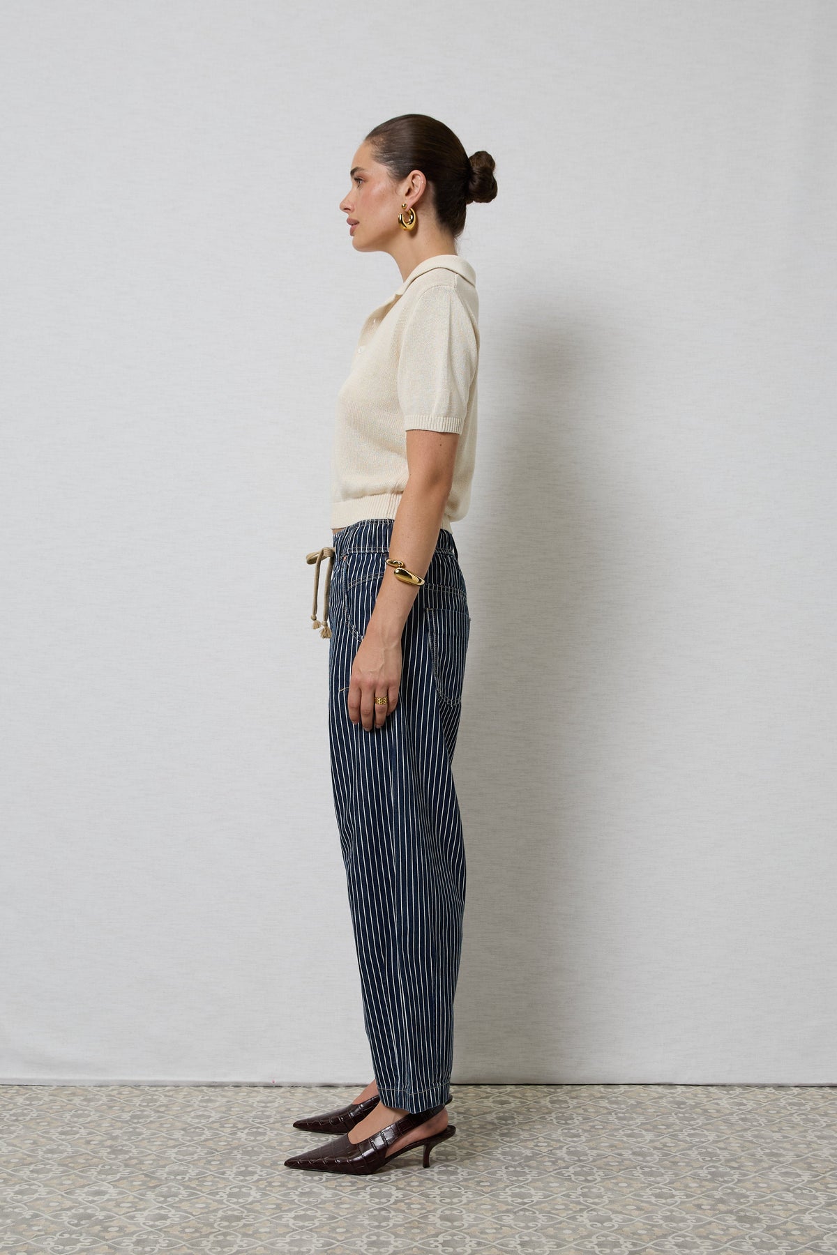 Dricoper Active Indigo Stripe Barrel Jeans – view 3