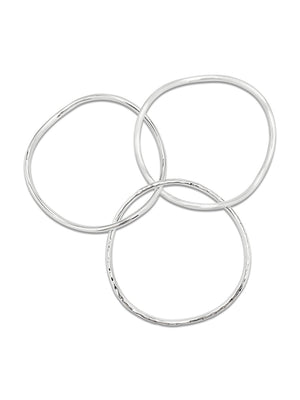 Ichu - Silver Combination Bangle Set