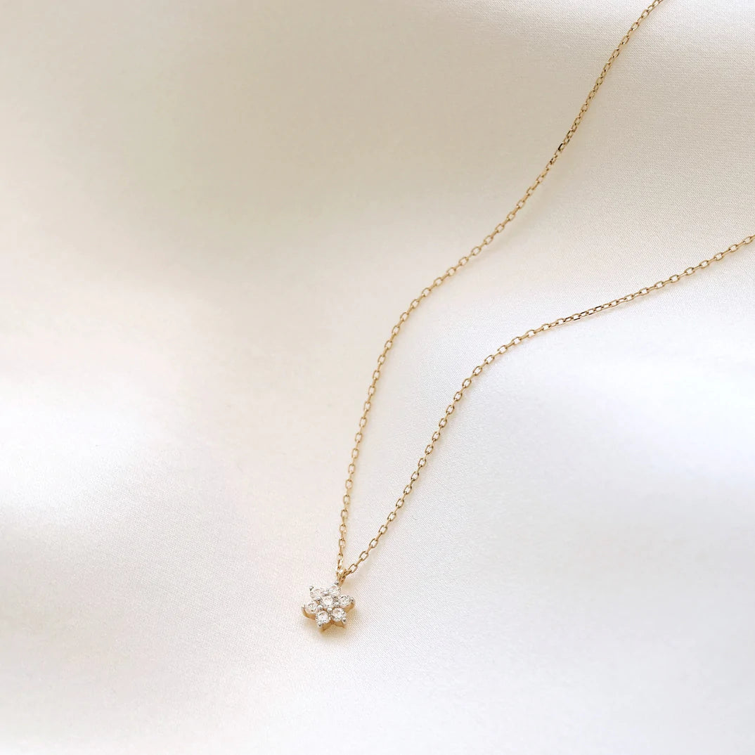 By Charlotte - 14k Gold Crystal Lotus Flower Necklace